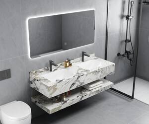 Double Wash Basin Porcelain Wall Hang 150CM