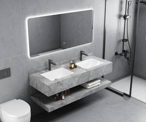 Double Wash Basin Porcelain Wall Hang 120CM