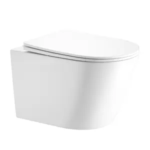 كرسي حمام معلق أبيض 52 سم تريدكس +TR مرحاض معلق أبيض تصميم عصري كرسي حمام معلق عالي الجودة